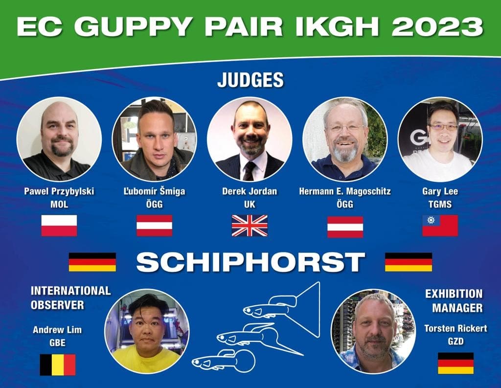 EC Guppy Pair IKGH 2023 賽事的裁判陣容海報